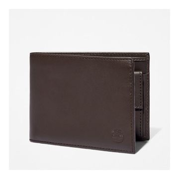 TIMBERLAND PORTAFOGLIO TRIFOLD MARRONE SCURO UOMO CON PORTA MONETE TB0RS008