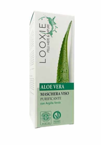 Looxie Maschera Viso Purificante con Argilla Verde Aloe Vera