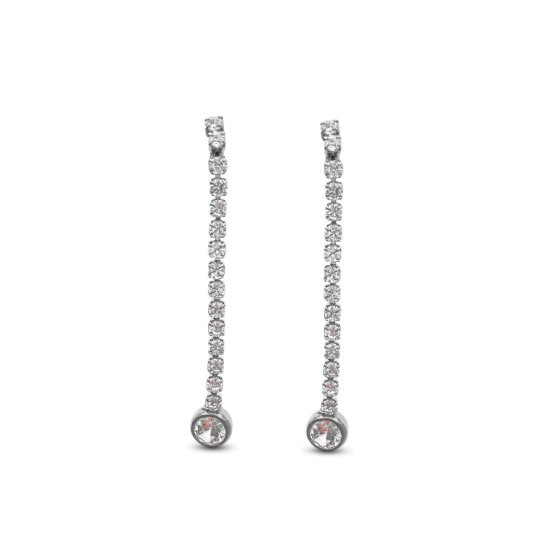 MACHI'S ORECCHINI TENNIS ZIRCONIA 2MM E SOLITARIO 5MM TENNIS ACCIAIO