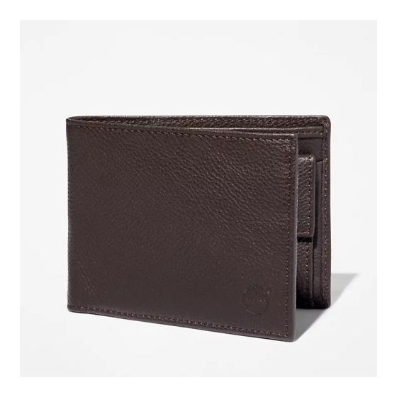 TIMBERLAND PORTAFOGLIO BIFOLD MARRONE SCURO UOMO CON PORTA MONETE TB0RS007
