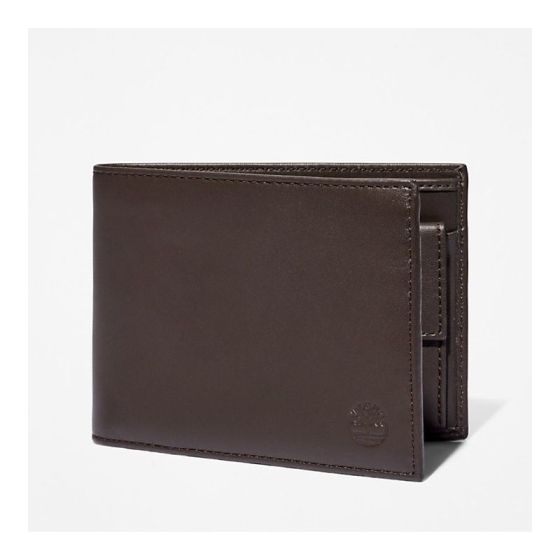 TIMBERLAND PORTAFOGLIO TRIFOLD MARRONE SCURO UOMO CON PORTA MONETE TB0RS008