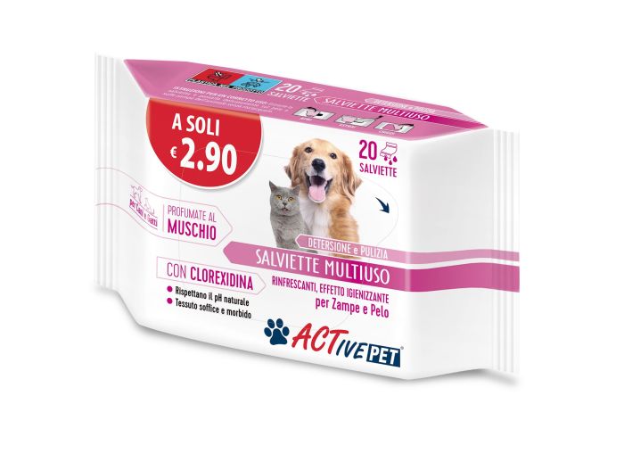 ACTive PET Salviette multiuso muschio e clorexidina
